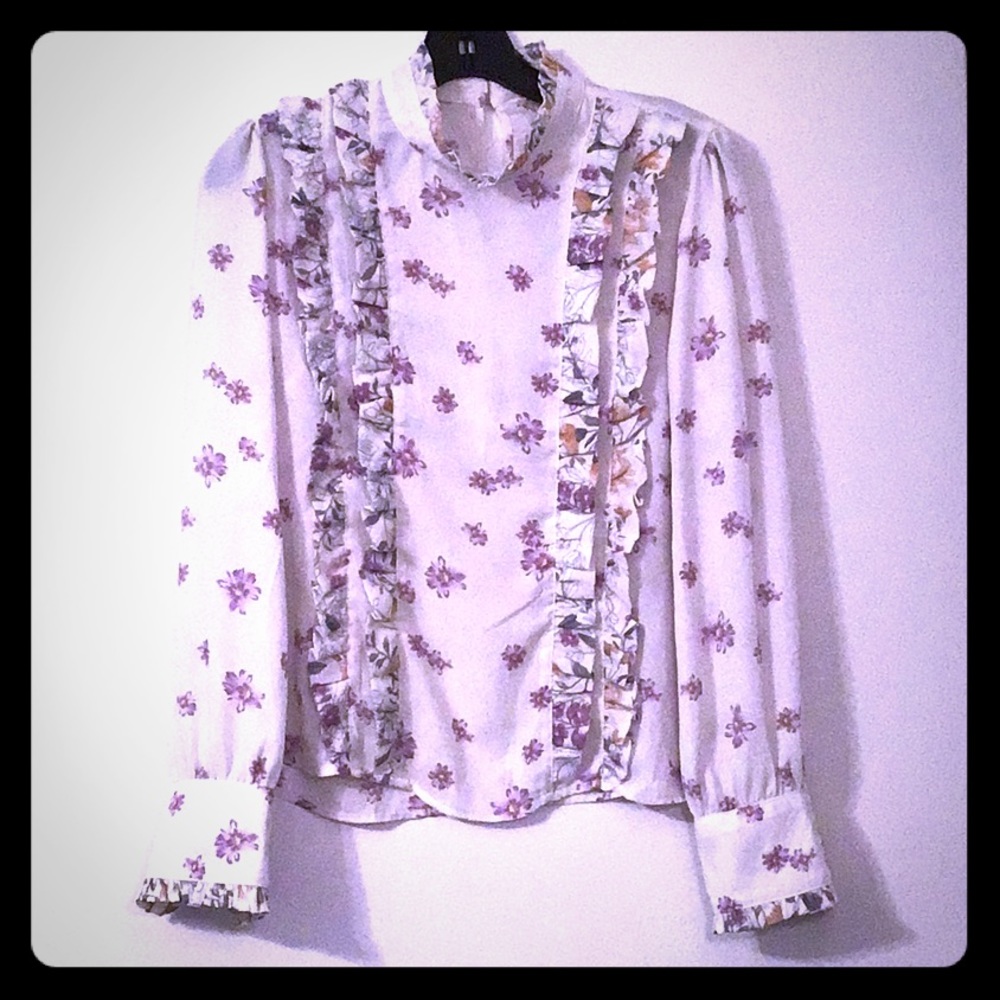 🌺Trendy Ruffle Collar Floral Blouse